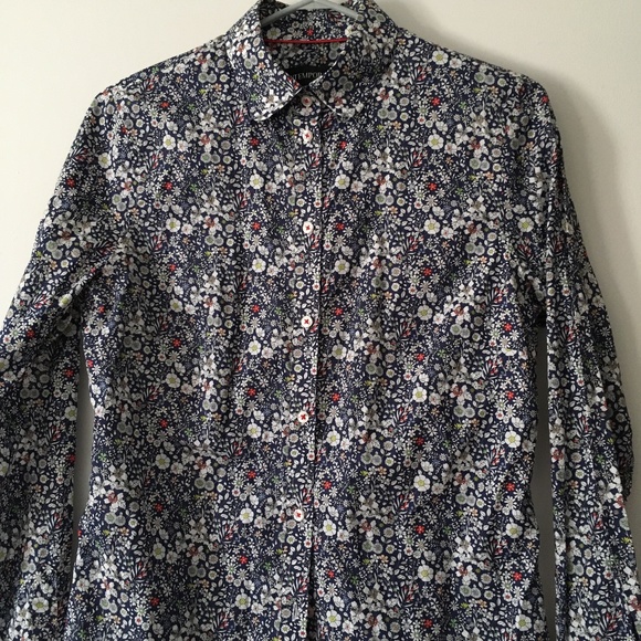 LIBERTY X SIMONS Floral Cotton Button Up Shirt S - Picture 3 of 5